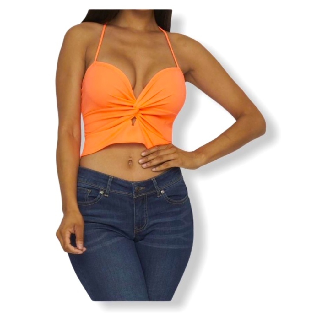 Neon Orange Crop Top